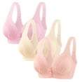thumbnail image 1 of Tumotour Front Open Bras For Women Full Coverage Wirefree Bra Button Closeure Bra For Mom Gift Nursing Underwear Bra Non Steel Ring Underwear With Thin Cup Adjustable Lace Women Daily Bras 3Pcs, 1 of 4