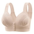 thumbnail image 1 of Tumotour Front Open Bras For Women Full Coverage Wirefree Bra Button Closeure Bra For Mom Gift Nursing Underwear Bra Vest Breathable Gathering Underwear Lace Edge Traceless Sports Bra, 1 of 8