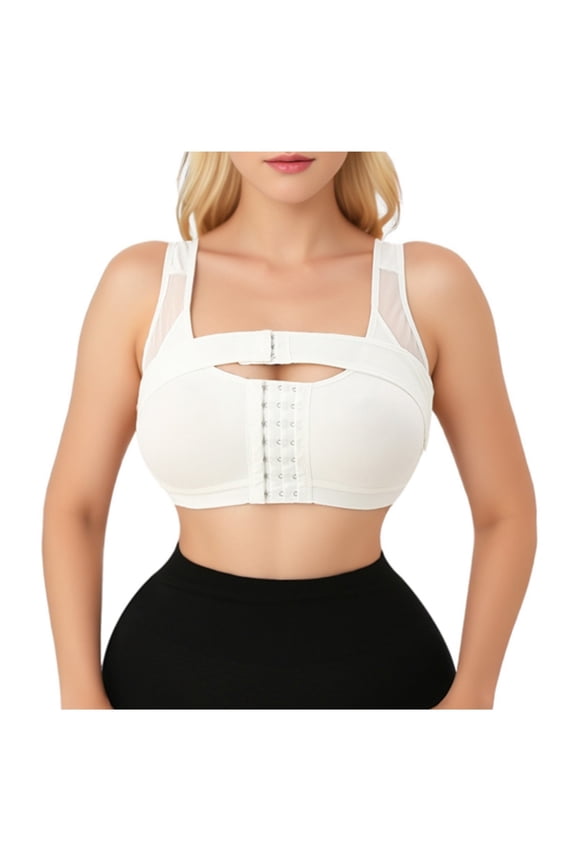 Front Open Bras For Women Full Coverage Wirefree Bra Button Closeure Bra Non Steel Ring Underwear With Thin Cup Side Elastic Gathering Adjustment Double Layer Beautiful Back Daily Bras