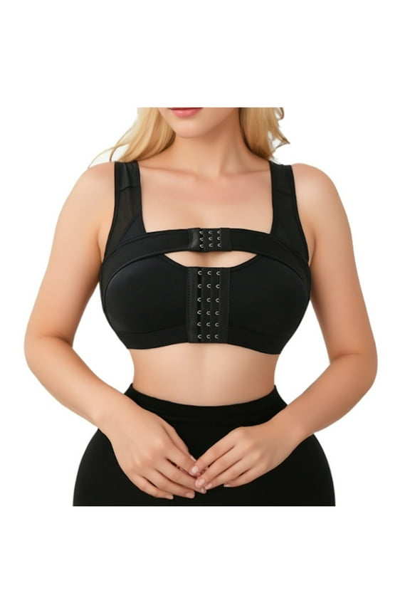 Front Open Bras For Women Full Coverage Wirefree Bra Button Closeure Bra Non Steel Ring Underwear With Thin Cup Side Elastic Gathering Adjustment Double Layer Beautiful Back Daily Bras