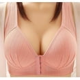 thumbnail image 1 of Tumotour Front Open Bras For Women Lace Pattern Wirefree Button Closeure Breathable Gathering Bra Nursing Underwear Non Steel Ring Underwear Solid Color Shoulder Strap Women Daily Bras, 1 of 3