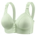 thumbnail image 1 of Tumotour Front Open Bras For Women Lace Pattern Wireless Non-Steel Ring Push Up Breathable Bralette Underwear No-Slip Solid Color Plus Size Soft Comfortable Breastplate Comfy Soft Cotton Daily Bras, 1 of 8