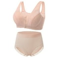 thumbnail image 1 of Tumotour Front Open Bras Set For Women with Panty Full Coverage Wirefree Bra Button Closeure Bra For Mom Gift Nursing Underwear Bra, 1 of 5