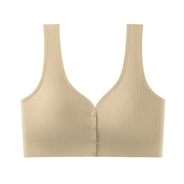 Tumotour Front Open Bras For Women Breastfeeding Cotton Pre Opening Button Breast Feeding Bra Maternity Sleep Bras No Underwire Adjustable Strap Snap Front Closure Comfort Lace Trim Bras