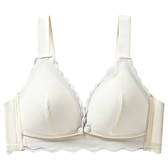 Tumotour Front Open Bras For Women Breastfeeding Cotton Pre Opening Button Breast Feeding Bra Maternity Sleep Bras No Underwire Adjustable Strap Snap Front Closure Comfort Lace Trim Bras