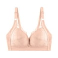 thumbnail image 1 of Tumotour Front Open Bras For Women Breastfeeding Cotton Pre Opening Button Breast Feeding Bra Maternity Sleep Bras No Underwire Adjustable Strap Snap Front Closure Comfort Lace Trim Bras, 1 of 5