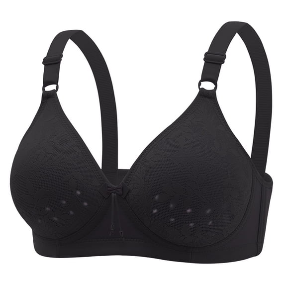 Tumotour Front Open Bras For Women Full Coverage Wirefree Bra Button Closeure Bra For Mom Gift Nursing Underwear Bra Lace Bralette Adjustable Shoulder Strap Gathered Bra Soft Cup Everyday Underwear