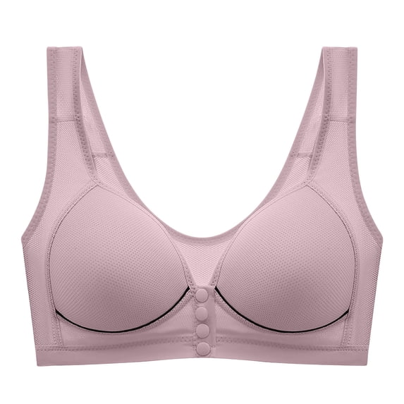 Tumotour Front Open Bras For Women Full Coverage Wirefree Bra Button Closeure Bra For Mom Gift Nursing Underwear Bra Non Steel Ring Underwear With Thin Cup Women Daily Bras