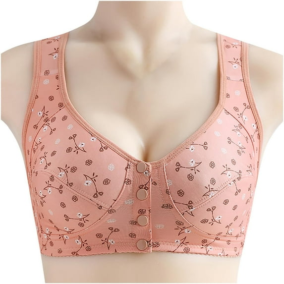 Tumotour Front Open Bras For Women Full Coverage Wirefree Bra Button Closeure Bra Nursing Underwear Bra Push Up Bras Without Steel Ring Underwear