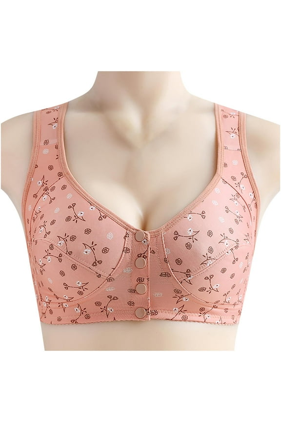 Front Open Bras For Women Full Coverage Wirefree Bra Button Closeure Bra Nursing Underwear Bra Push Up Bras Without Steel Ring Underwear