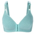 thumbnail image 1 of Tumotour Front Open Bras For Women Full Coverage Wirefree Bra Button Closeure Bra For Mom Gift Nursing Underwear No Underwire Adjustable Strap V Neck Bras, 1 of 7
