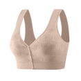 thumbnail image 1 of Tumotour Front Open Bras For Women Printed Wirefree Button Closeure Without Steel Ring Gathering Push Up Fixed Cup Bras Large Size Comfy Breathable Soft Cotton Daily Underwear, 1 of 3