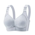 thumbnail image 1 of Tumotour Full Coverage Bra For Women Adjustable Strap Lace Pattern Traceless Gathering Push Up Sleeping Nursing Bra Solid Color Seamless Push Up Wireless Yoga Vest Bra, 1 of 1