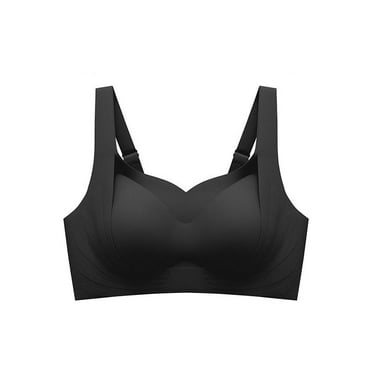 Tumotour Full Coverage Bras For Women Adjustable Straps Without Steel Ring Gathering Nursing Bra Solid Color Oversized Soft Breathable Embroidered Glossy Comfortable Bra