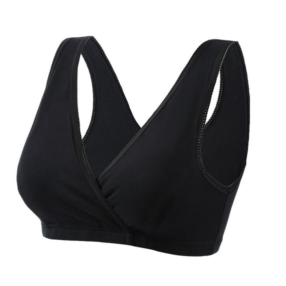 Tumotour Full Coverage Bras For Women Cotton Maternity Sleeping Without Steel Ring Gathering Gauze Covering Nursing Bra Solid Color Oversized Soft Breathable Embroidered Glossy Comfortable Bra