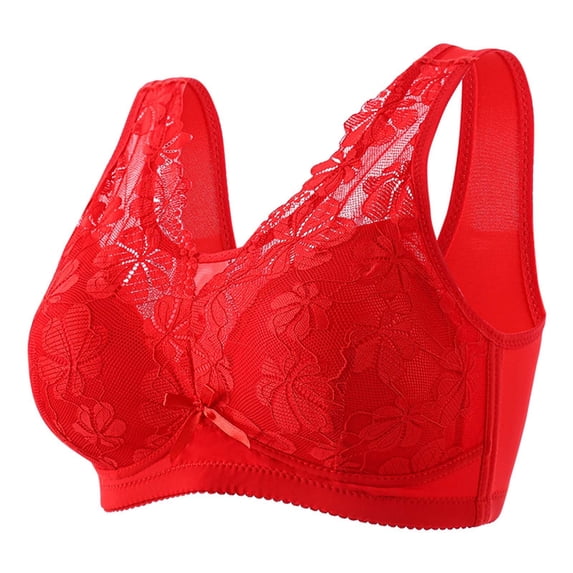 Tumotour Full Coverage Bras For Women Without Steel Ring Gathering Lace Pattern Gauze Covering Nursing Bra Solid Color Oversized Soft Breathable Embroidered Glossy Comfortable Bra
