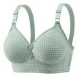 thumbnail image 1 of Tumotour Full Coverage Bras For Women Adjustable Straps Plaided Wireless Non-Steel Ring Push Up Breathable Basic Bralette Underwear Plus Size Back Buckle Soft Comfortable Breastplate Underwear, 1 of 2