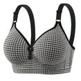 thumbnail image 1 of Tumotour Full Coverage Bras For Women Adjustable Straps Plaided Wireless Non-Steel Ring Push Up Breathable Basic Bralette Underwear Plus Size Back Buckle Soft Comfortable Breastplate Underwear, 1 of 2