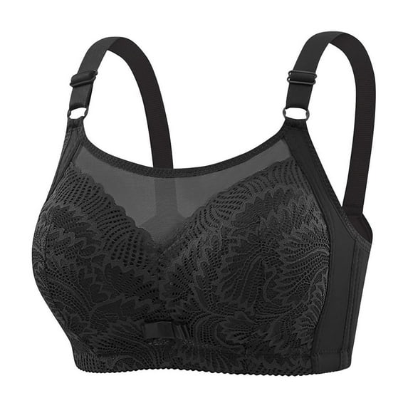Tumotour Full Coverage Bras For Women Lace Pattern Adjustable Strap Traceless Without Steel Ring Gathering Push Up Shockproof Nursing Thin Bra Breathable Seamless Yoga Vest Padded Fitness Sports Bra