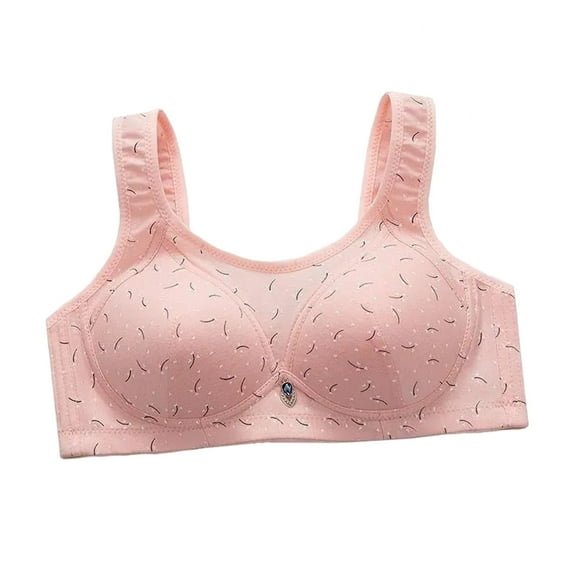 Tumotour Full Coverage Bras For Women Seamless Wirefree Gathering Push Up Nursing Underwear Printed Breathable Without Steel Ring Comfy Soft Cotton Daily Bras