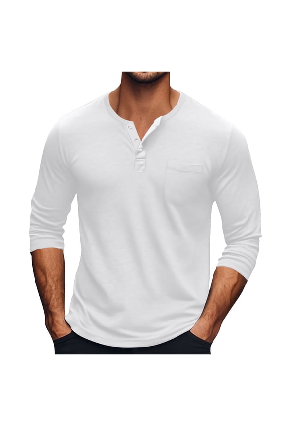 Henley Shirts For Men Half-Sleeve Athletic Workout Pullover Sport Shirts Solid Color Button Up T-Shirts Summer Tops For Men