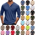 thumbnail image 1 of Tumotour Button Down Shirts For Men Half-Sleeve Workout Pullover Sport Shirts Solid Color V-Neck Button Up T-Shirts Summer Tops For Men, 1 of 7