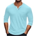 thumbnail image 1 of Tumotour Button Down Shirts For Men Half-Sleeve Workout Pullover Sport Shirts Solid Color V-Neck Button Up T-Shirts Summer Tops For Men, 1 of 7