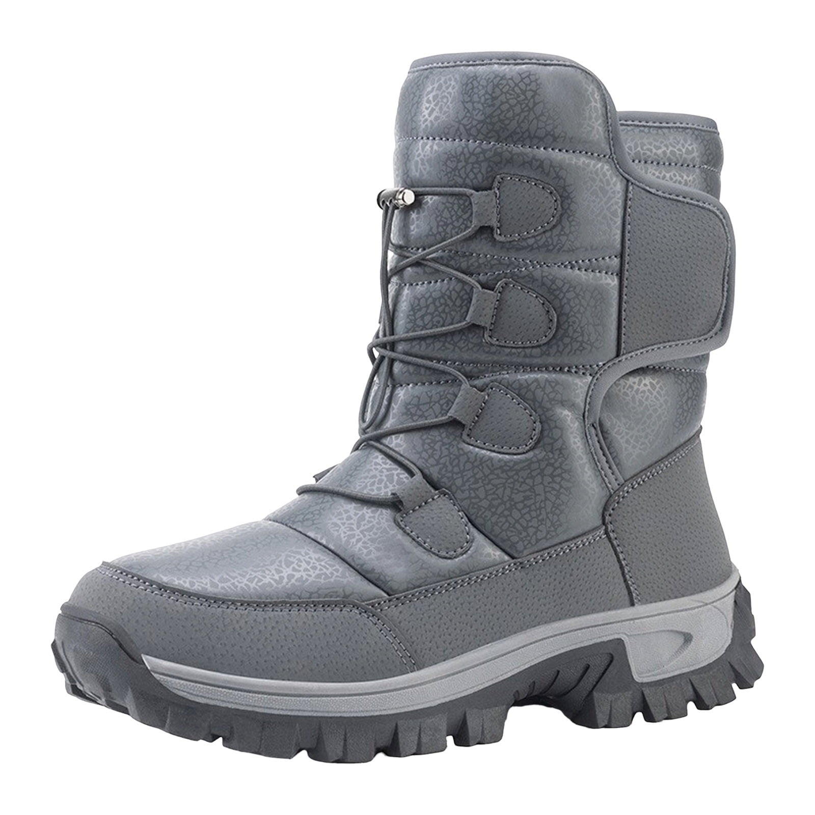 Tumotour Hiking Boots for Men's Shoes Hook & Loop Mid Heel Mid-Calf ...