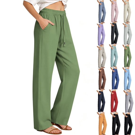 Tumotour Joggers for Women Elastic waist Straight-Leg Long Pants Athletic Workout Running Trousers with Pocket