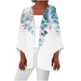 thumbnail image 1 of Tumotour Lightweight Cardigan For Women 3/4 Sleeve Floral Printed Kimono Loose Cover Up Blouse 2024 Summer Fall Casual Tops Cruise Outfits, 1 of 5