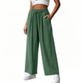 thumbnail image 1 of Tumotour Linen Pants for Women Plus Size Athletic Workout Running Slacks Drawstring Pocket Wide-Leg Pants Summer Beach Trousers, 1 of 7