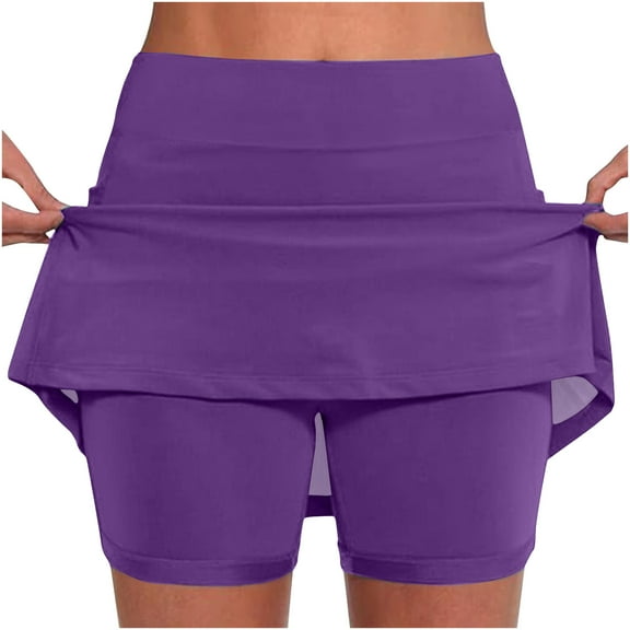 Tumotour New Skirt Shorts for Women Trendy Women's New Color Mid-waist Skirt Pants Sports Casual Shorts Bottoming Skirt Pants