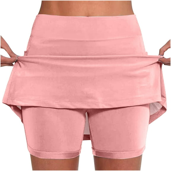 Tumotour New Skirt Shorts for Women Trendy Women's New Color Mid-waist Skirt Pants Sports Casual Shorts Bottoming Skirt Pants