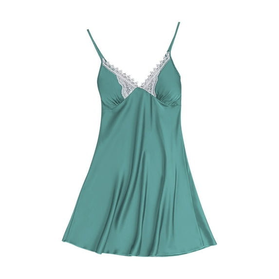Tumotour Nightgowns For Women Mini Dress Pajamas Loungewear Sleeveless Nightgown Solid Color Lace Sleepwear Chemise Lingerie Dress Tank Sleepwear Lace Nightshirt