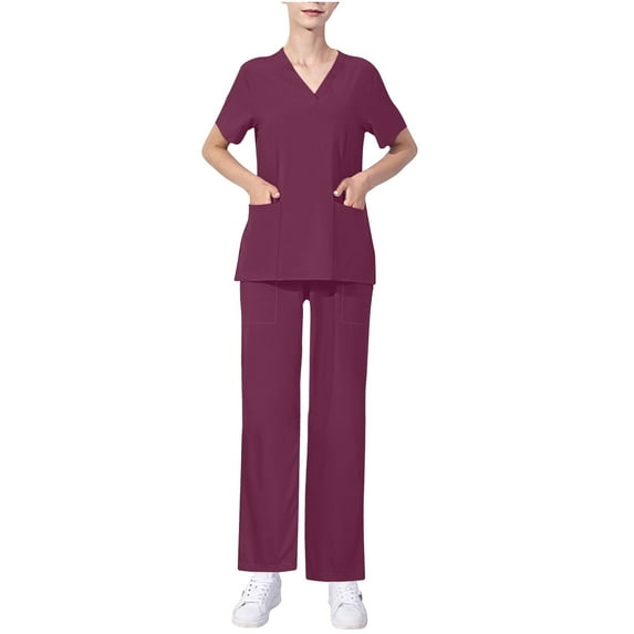 Tumotour Nursing Uniforms Scrubs Sets For Woman And Man Clearance Plus Size Working Uniform With Pocket Scrubs Medical Uniform Scrubs Top And Pants