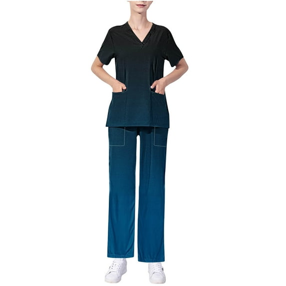 Tumotour Nursing Uniforms Scrubs Sets For Woman And Man Clearance Plus Size Working Uniform With Pocket Scrubs Medical Uniform Scrubs Top And Pants