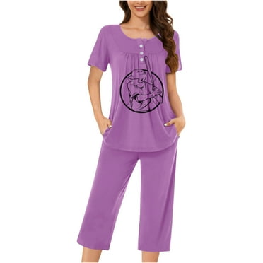 Tumotour Pajama Sets For Women 2 Piece Loungewear Short Sleeve Shirts And Pants Pjs Outfits Fall Sleepwear With Pockets