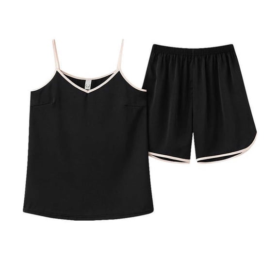 Tumotour Pajama Sets For Women Solid Color Shorts Pajama Sets Soft 2 Piece Pajamas Lounge Set Sleep Sleepwear Sleeveless Tank Top And Shorts Sleepwear Lounge Set