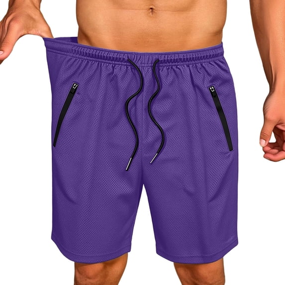Tumotour Plus Size Breathable Mesh Board Shorts for Men Summer Drawstring Elastic Waisted Bermuda Shorts Athletic Workout Shorts Running Shorts with Zip Pockets