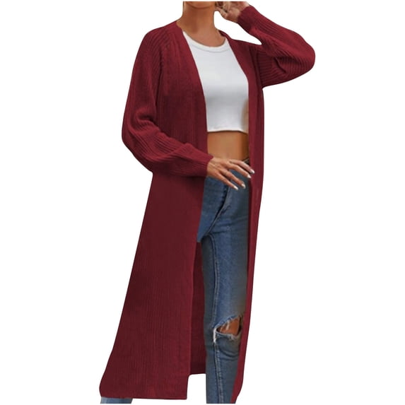 Tumotour Plus Size Long Cardigan for Women Knit Long Sleeve Open Front Outerwear Coats Fall Sweaters Outfits