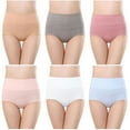 thumbnail image 1 of Tumotour Plus Size Panties for Women High Waist Briefs Solid Color Seamless Panties Multipack Underpants 2Pack, 1 of 3