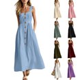 thumbnail image 1 of Tumotour Plus Size Summer Tank Dress for Women's Casual Sleeveless Strapless Beach Sundress Flowy A-Line Maxi Dress, 1 of 9