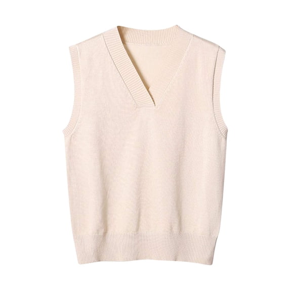 Tumotour Plus Size Sweater Vest for Women's V-Neck Pullover Fall Tank Top Lightweight Knit Sweater