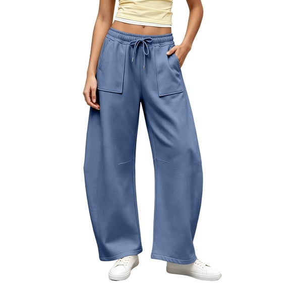 Tumotour Plus Size Sweatpants for Women Drawstring Elastic High Waist Wide Leg Pants Athletic Workout Running Joggers with Pockets