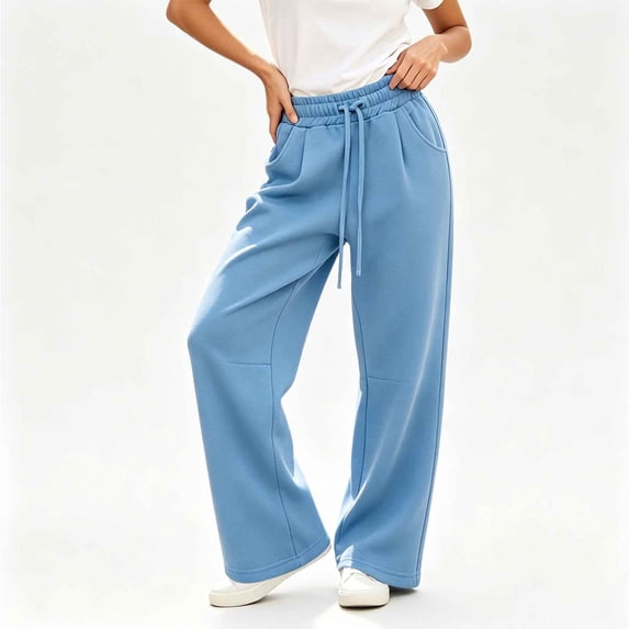 Tumotour Plus Size Sweatpants for Women'S Elastic High Waist Wide-Leg Pants Drawstring Loose Athletic Workout Running Joggers with Pocket