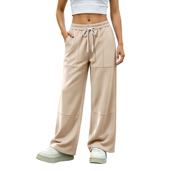 Tumotour Plus Size Sweatpants for Women'S Elastic Waist Wide-Leg Pants Drawstring Loose Athletic Workout Running Joggers with Pocket