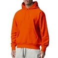 thumbnail image 1 of Tumotour Pullover Hoodies For Men Casual Loose Solid Color Crew Neck Long Sleeve Drawstring Suede Kangaroo Pockets Baggy Fitting Hooded Tops, 1 of 4