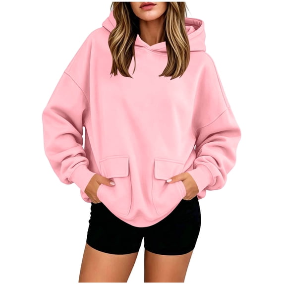 Tumotour Pullover Hoodies for Women'S Oversized Hooded Fall Sweatshirt with Pocket Long Sleeves Athletic Workout Blouses