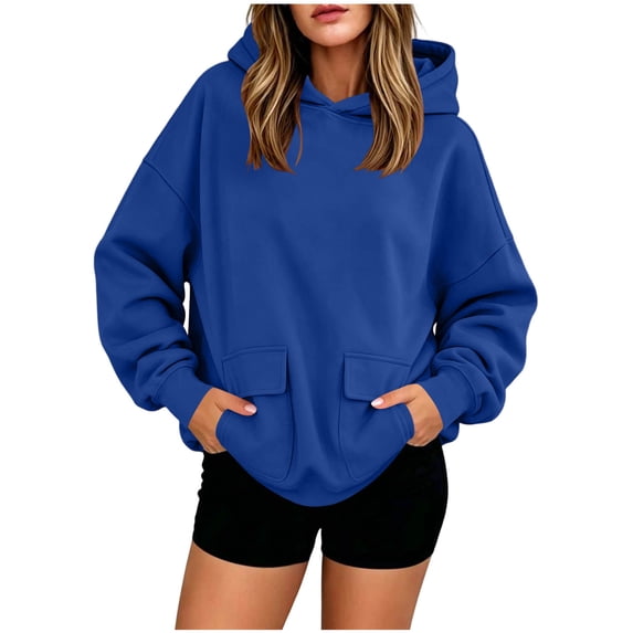 Tumotour Pullover Hoodies for Women'S Oversized Hooded Fall Sweatshirt with Pocket Long Sleeves Athletic Workout Blouses