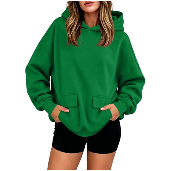 Tumotour Pullover Hoodies for Women'S Oversized Hooded Fall Sweatshirt with Pocket Long Sleeves Athletic Workout Blouses